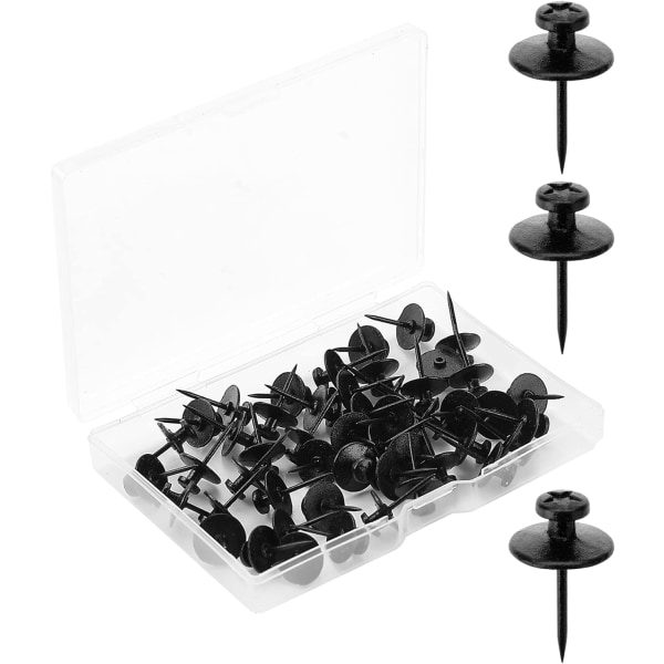 Dubbla bildpinnar, 50-pack, svarta, tavelpinnar, väggpinnar, väggpinnar, väggpinnar, vägghängande miniatyrer, tavelhängare black
