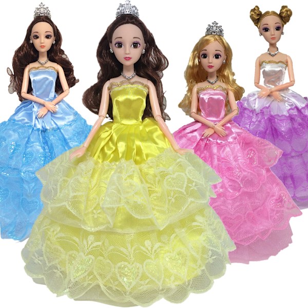 8-osainen täyshameinen nukke tyttö prinsessa pukeutumisvaatteet häät L