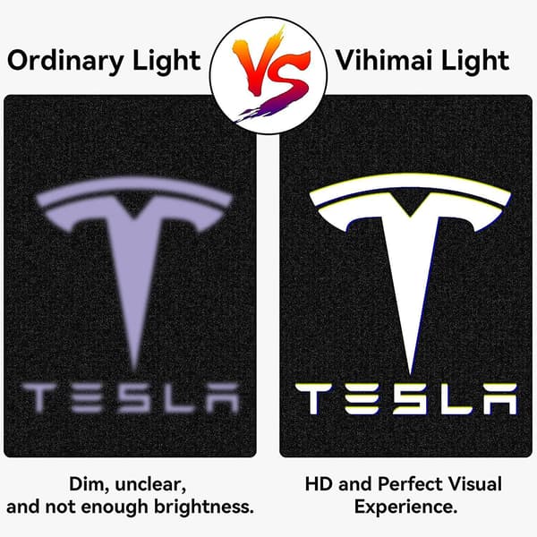 Tesla bildør lysprojektor til model 3, model Y, model S, model X - 4 stk./pakke [db]