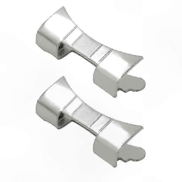 2 stk. rustfrit stål urrem led buet ende 19mm-24mm værktøjsfri udskiftning 21mm