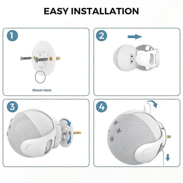 Seinäteline Echo Dot 4&5:lle, tilaa säästävä kiinnike White