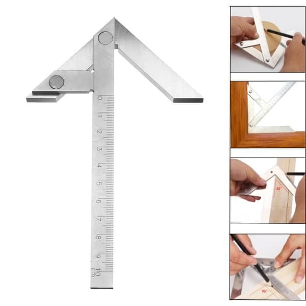 15 cm kolstålscentreringsfyrkant, centreringslinjal, kompass