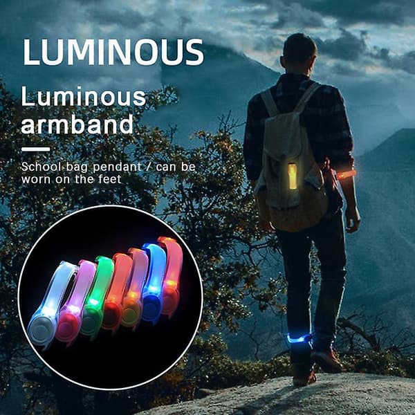 LED Lysende Armbånd Justerbart Bærbart Løpearmbånd Glød Løping Gåing Orange