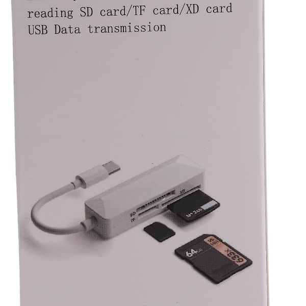 QD\" USB-C Kortleser TFSD XD 3-i-1 Kortleser for Laptop Telefon Nettbrett {DB}