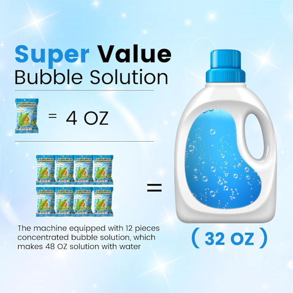 Bubbelmaskin, Automatisk Bubbelblåsare 15 000+ Bubblor per Minut