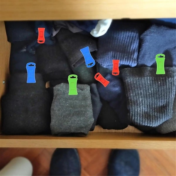 60 Sock Clips för Tvättmaskin och Torktumlare, Sock Clips med Krokar, Sockhållare Tvättmaskin, Dir