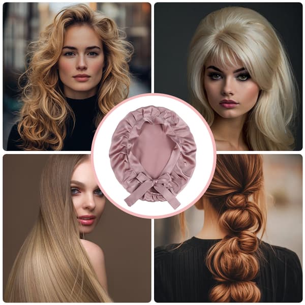 Sovmössa nattmössa siden Rosa Pink 23