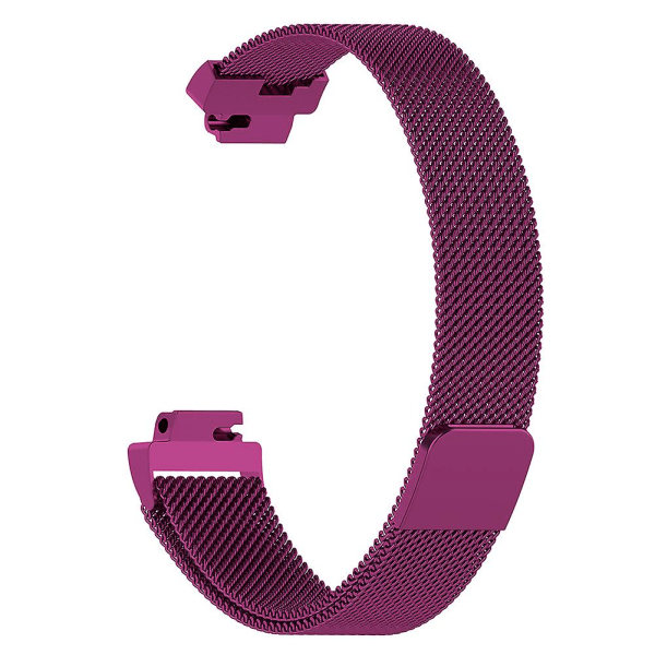 Rostfritt stål Magnetisk tunn mesh watch Handledsrem kompatibel Fitbit Inspire Hr Dark Purple L