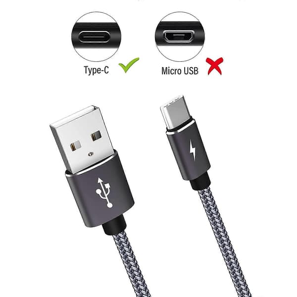 USB Typ C-kabel [1/2M-paket] USB C-laddningskabel