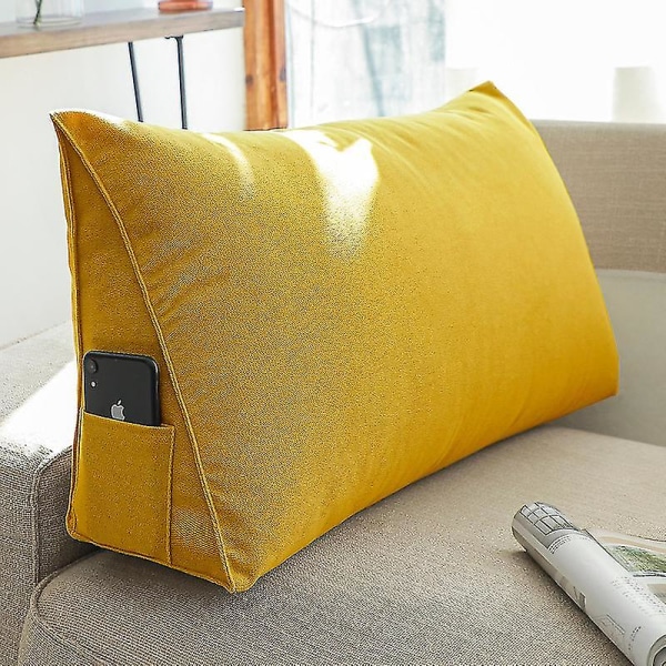 Triangulär sängkilkudde, ryggstöd Läskudde för ryggstöd Yellow 100*35*20cm