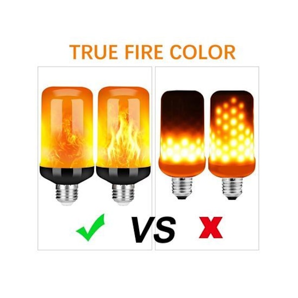 B22 E27 LED Flammeeffekt Lys, 4 Tilstande, Festlige LED Flammeeffekt Lys, Simuleret Ildflammer, Lampe til KTV, Festival, Have, Dekoration E27 4 Mode 9W