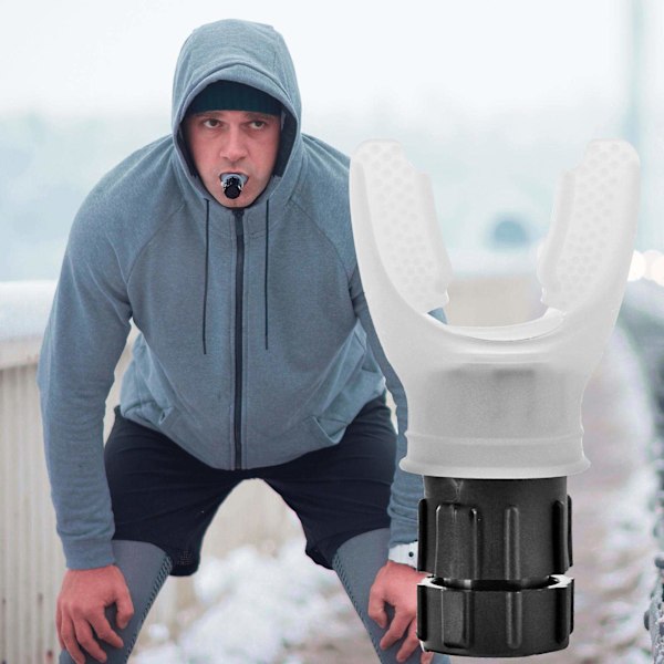 Lungtrener og pustetrener - Forbedre lungekapasiteten og respiratorisk terapi - Inspiratorisk/ekspiratorisk muskel trener black