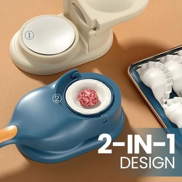 2-i-1 Dumplingmaskine - Manuel - Non-stick - Blå - Ideel til Ravioli