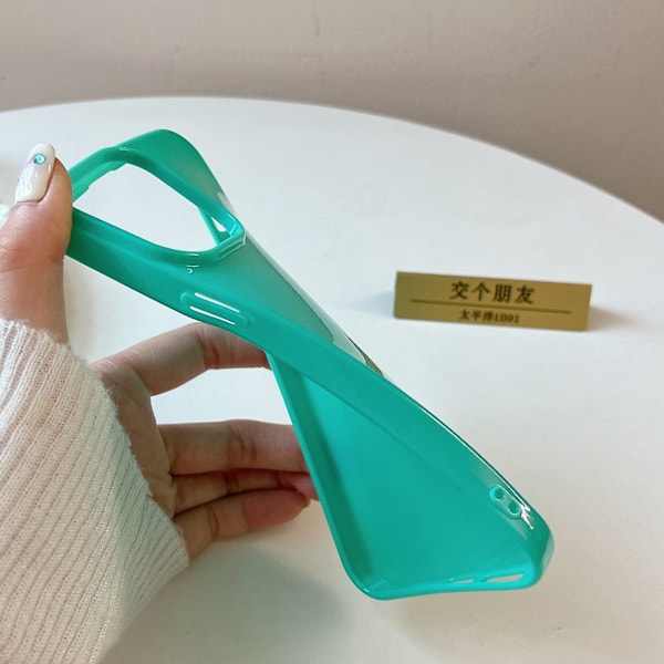 Støtsikkert TPU-telefondeksel i solid farge for iPhone 15 Pro Max Pro Glacier Green iPhone 15 Pro Max