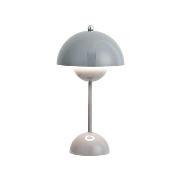 Nordisk Dansk Blomknopp Bordslampa, Bröllopsrum, Sovrum, Skrivbordsdekoration, Lampa, Sänglampa (Uppladdningsbar) FAN2610 Grå