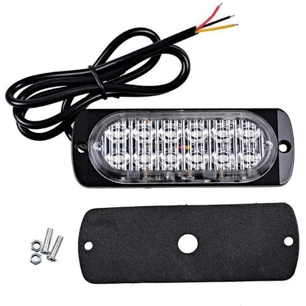 Super Lysstærk Rød 12-LED 12-24V Bil Lastbil Advarsel Alarm Nød Byggeri Vandtæt Blinkende Advarsels Stroboskop Kofanger Grill Baglygte Arbejdslys 12 LED Red