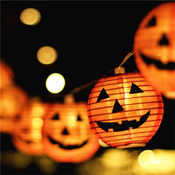 Halloween-lys, Halloween-dekorasjoner Feilys 1,5M 10 Led Gresskarlykter Batteridrevne Strenglys