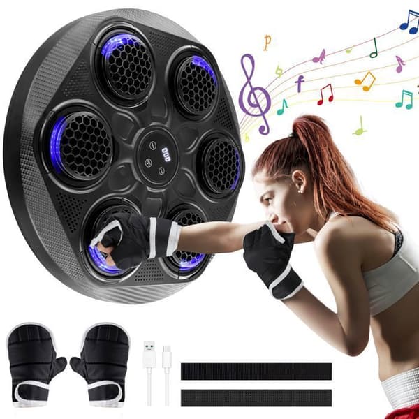 Boxningsmaskin, Smart LED Elektronisk Musikalisk Boxningsmål Väggmonterad Boxningsmål Stöder Bluetooth 15 Hastighetslägen