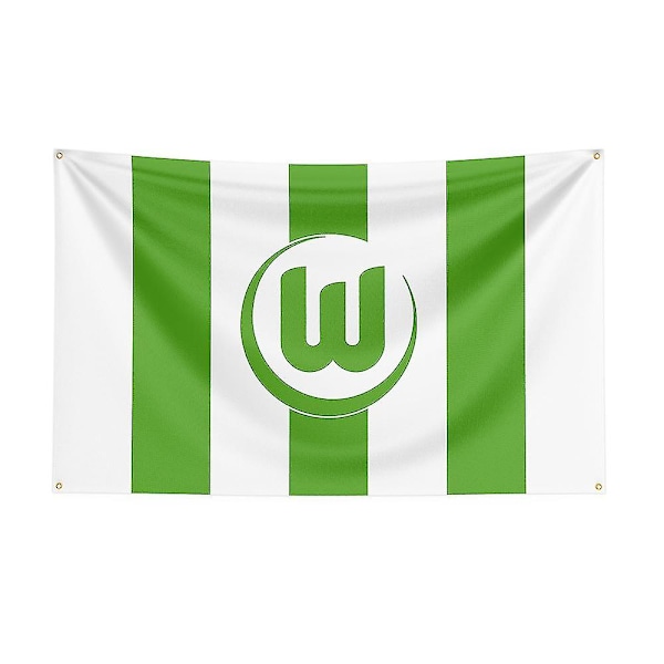 Born Pretty 3x5 Vfl Wolfsburg -lippu polyesteristä painettu kilpa-urheilulippu koristeluun E 150 x 240cm