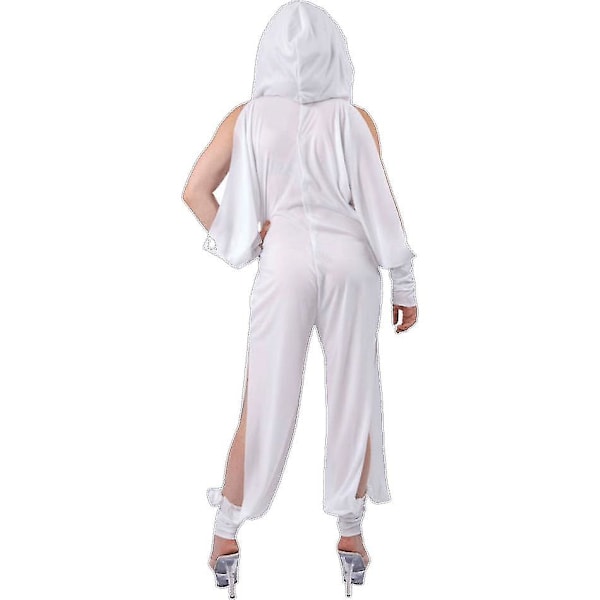 2024 Kylie Minogue Sanger Hvid Hætte Jumpsuit Musikvideo Maske Kostume Karneval Large