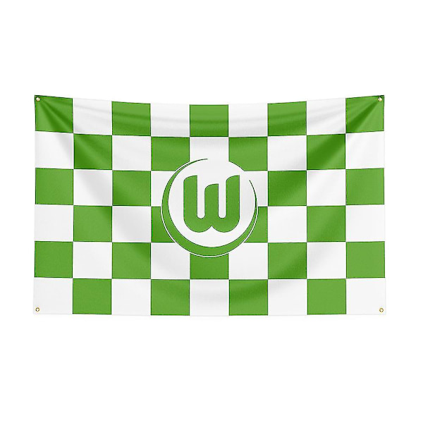 Born Pretty 3x5 Vfl Wolfsburg -lippu polyesteristä painettu kilpa-urheilulippu koristeluun A 150 x 240cm