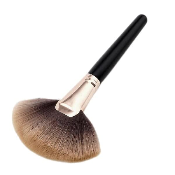Viftebørste, blød og professionel makeupbørste / highlighterbørste
