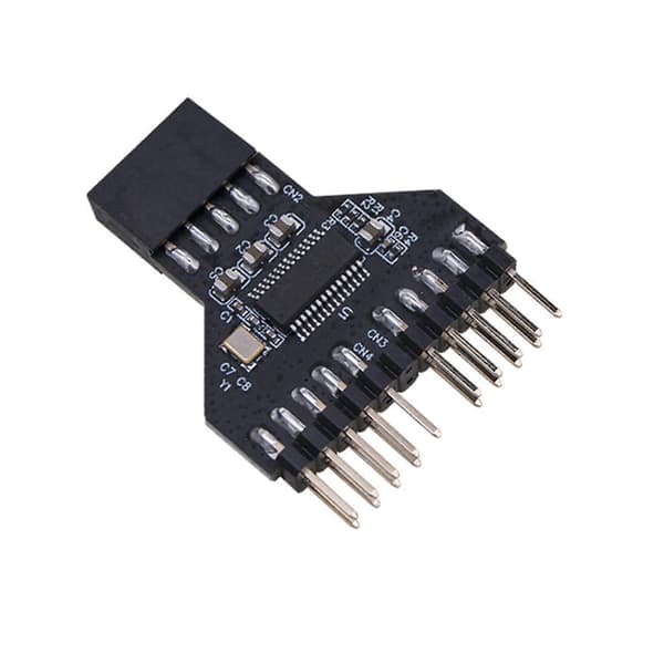 Bundkort USB 9-Pin USB 2.0 Hun Sort Interface Header Splitter 1 Til 2 Forlængerkabel Adapter 9-Pin USB HUB Tilslut Multicolor
