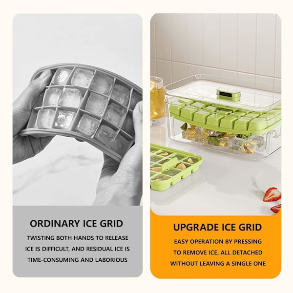 56 lokeroa Koti Jääkaappi Kotitekoinen Jäälaatikko Jäätyökalu Elintarvikelaatuinen Jääpuristin Päivitetty Puristusmuotoilu 1 Laukaisin orange