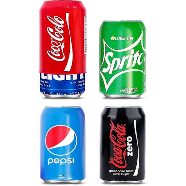 Burkar som ser ut som läsk, silikonöverdrag för burkar, burkomslag, passar alla 355 ml (12 fl oz). (Blandade - 4-pack) - Bra