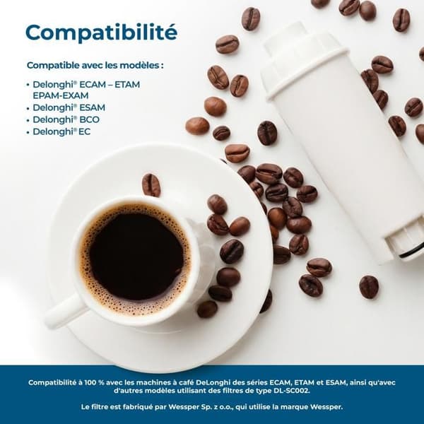 Kaffemaskinefilter - Wessper - DLSC002 - Sæt med 2 - ECAM, ETAM, ESAM