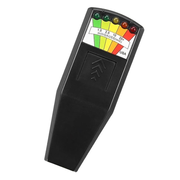 EMF Meter Magnetisk Feltdetektor med 9V Batterier Spøgelsesjagt Paranormalt Udstyr - Sort [HK]