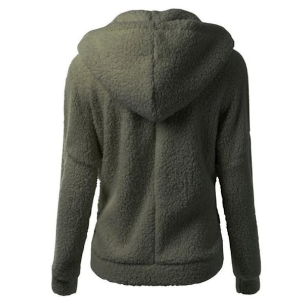 Dam Hoodie med Full Dragkedja, Fuzzy Sweatshirt med Fickor, Slim Plush, Ljusgrå light grey 5xl