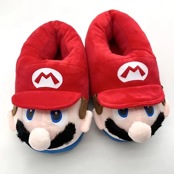 Super Mario Bros Tegneserie Toesko Winter Kvinner Menn Morsom Søt Hjemme Plysj Sko Barn Innendørs Toesko Tegneserie Plysj Par Toesko Luig Luigi 30-35 Children