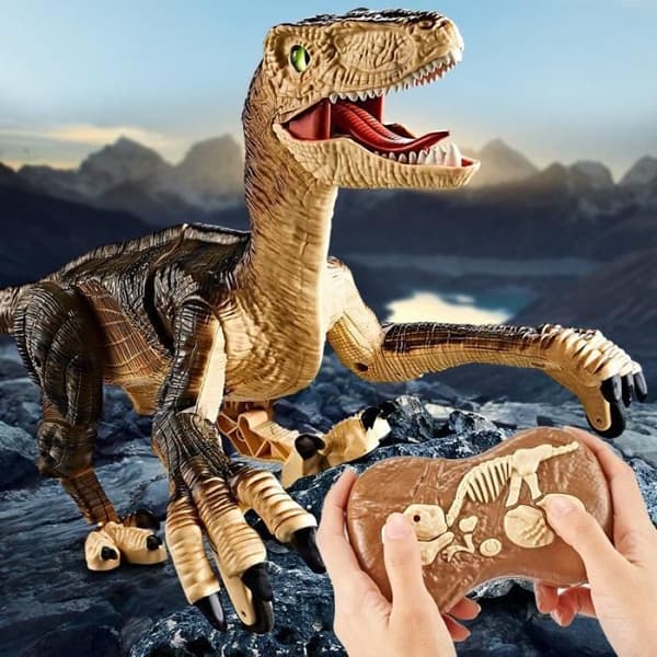 Fjernstyret legetøj - Brun - Dinosaur - Lyd og lys - Stor - Plastik