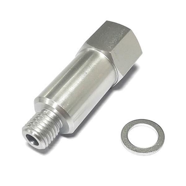 Kjølevæsketemperatursensoradapter for LS Swap Gauge M12-1.5 til hunn 3/8 tommer NPT-sensor forlenget silver