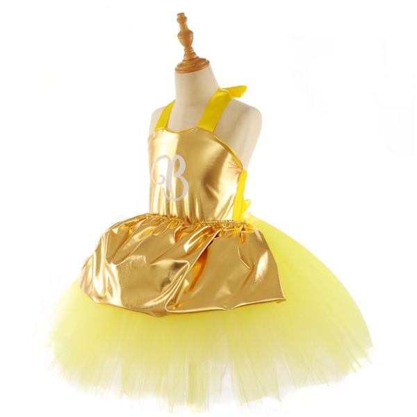 Tutu Dreams Pink Princess Kjole med Hovedbånd til Piger Fødselsdag Halloween Fest Gul yellow XXL