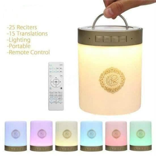 Koranhøyttalerlampe - Islamsk - Bluetooth - 5W - Oppladbar - 15 språk
