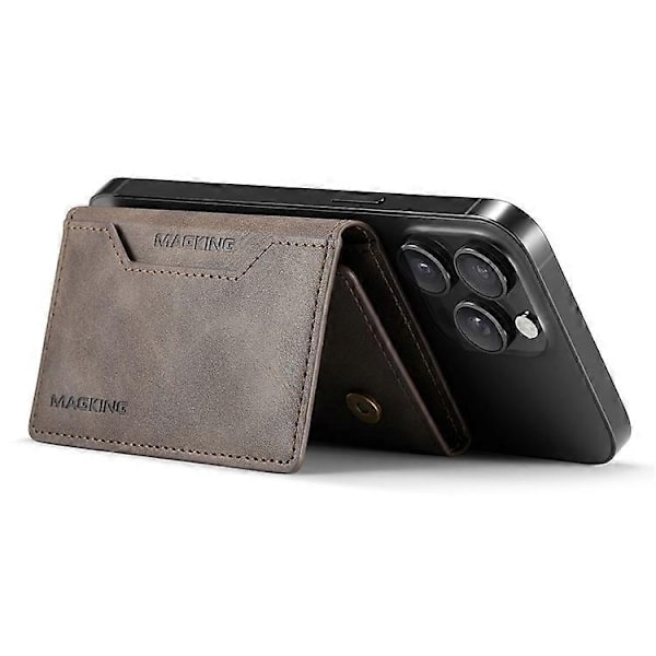 MAGKING K2 Ställ Magnetisk Korthållare Kompatibel med MagSafe RFID Mobiltelefonplånbok - Perfekt_xx Espresso