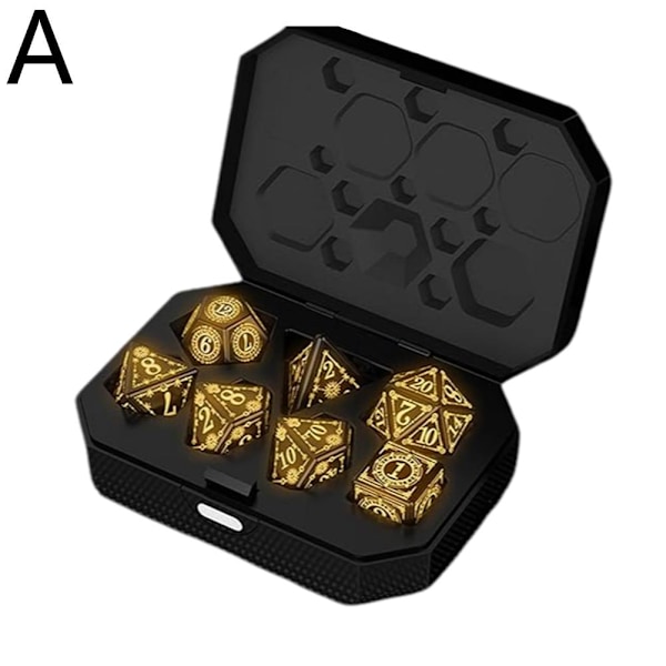 LED-noppasarja D&D Ladattava, langaton valaiseva noppasarja DND D Black One size