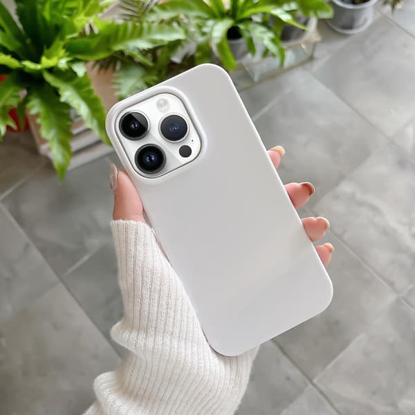 Støtsikkert TPU-telefondeksel i solid farge for iPhone 15 Pro Max Pro White iPhone 15 Pro Max