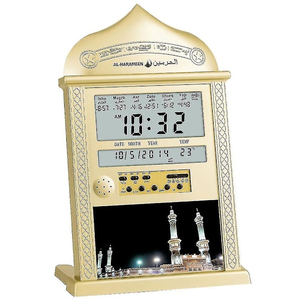 2024 Azan Clock Athan Prayer Clock Automatic Azan Wall Prayer Clock Islamic Muslim Perpetual Calendar Gold Clock [kk]