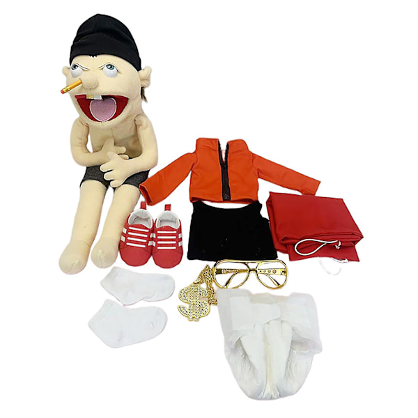 Jeffy Docka Plyschleksak, Jeffy Dockor Sml Leksak, Busig Rolig Dockleksak med Rörlig Mun, För Barn Pojkar Flickor Rollek, Berättande Jeffy Jeffy Jeffy 60CM