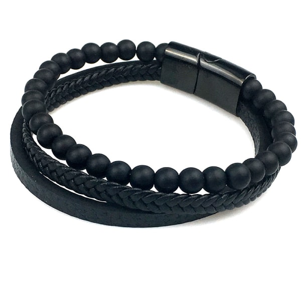 Leather bracelets for men, natural pearls, steel and leather bracelets