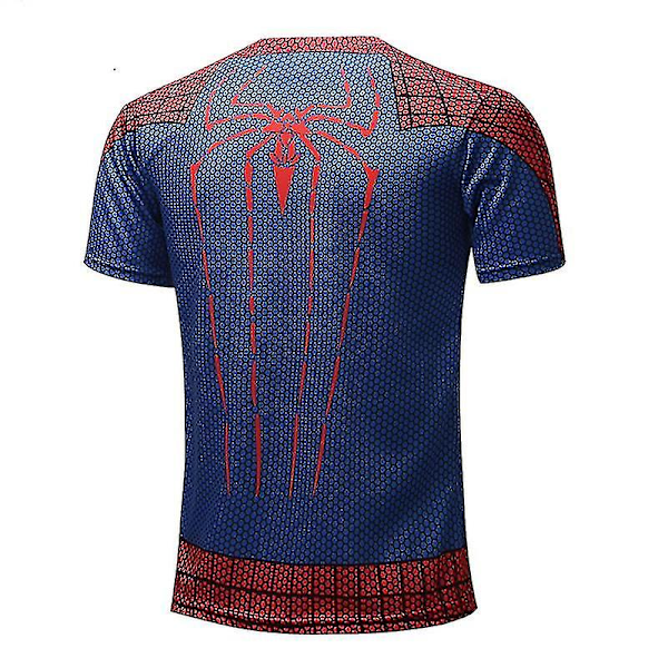 Spiderman T-shirt til mænd - Kortærmet sommer sport fitness cosplay skjorte løs streetwear Red M