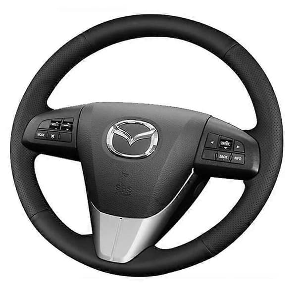 Sort PU kunstlæder håndsyet bilratovertræk til gammel Mazda 3 Mazda 5 Mazda 6 2003-2015