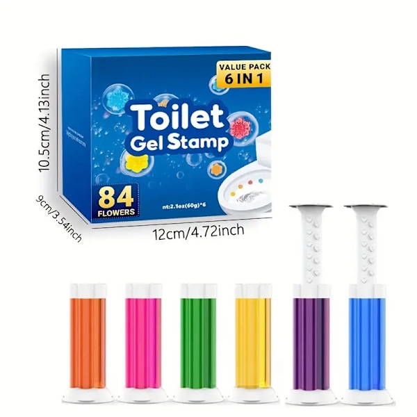 6 st, toalettrengöringsgel, toalettgel med blomdoft, toalettdeodoriseringsgel med blomdoft