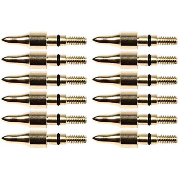 12 stk. 100 grn svarte skrutupper for treningspiler, bueskyting ballfelt tupper