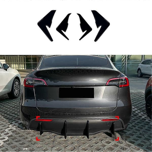 Bagkofanger Diffuser Læbesæt til Tesla Model Y 2017-2024 Bageste Splitter Spoiler Cover Trim Tilbehør Black