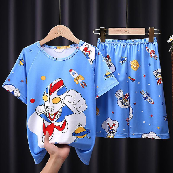 Jinzhaolai Sanrios Cartoon Cinnamoroll Hellokittys Kuromi Poikien ja tyttöjen kesäpyjamasetti Kawaii lyhythihainen shortsit Kotiasu Kids Gift Aoteman 29 12 115-125cm