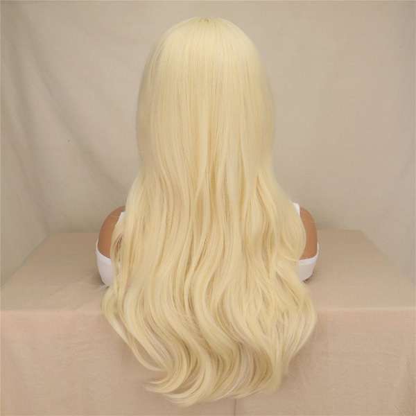 Blonde Barbie Film Cosplay Paryk Lang Bølget/Lige Platinblond Hår Parykker A